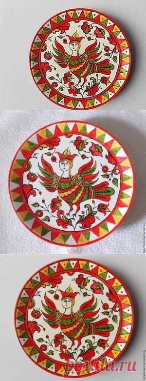 Роспись тарелки "Птица Сирин"