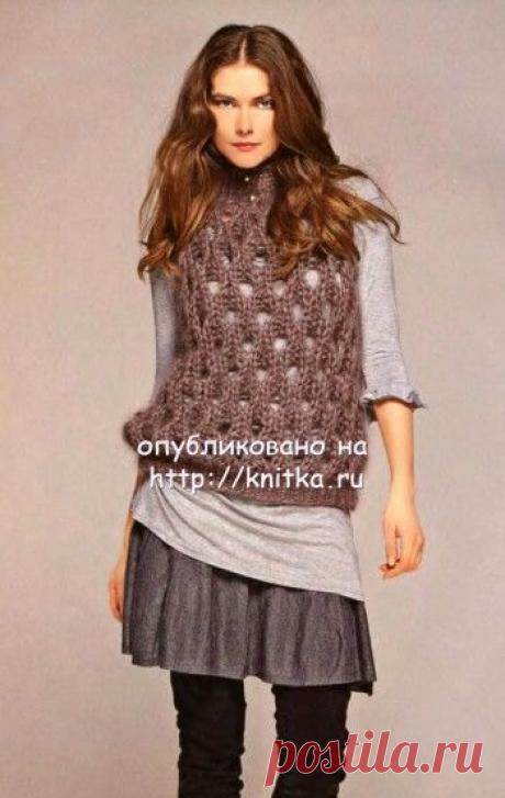 Ажурная безрукавка спицами с описанием и схемой вязания, Вязание для женщин