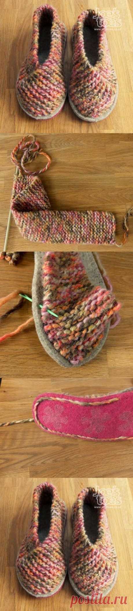 Knitting Idea:  double the soles so the bottom yarn doesn't wear out.  More stitches on the fronts fewer at the back
