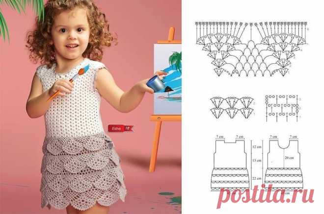 crochelinhasagulhas: Vestido em crochê para menina