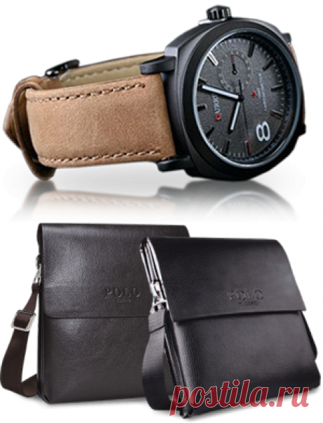 Часы Curren плюс стильная мужская сумка POLO в подарок: elitwatch