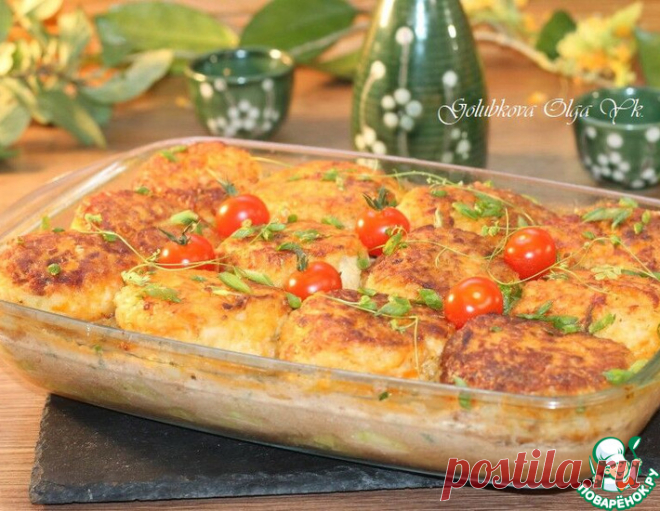 Куриные котлеты на кабачковой подушке – кулинарный рецепт