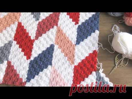C2C TEKNİĞİ İLE RENKLİ BATTANİYE NASIL ÖRÜLÜR? HOW TO CROCHET C2C BLANKET?