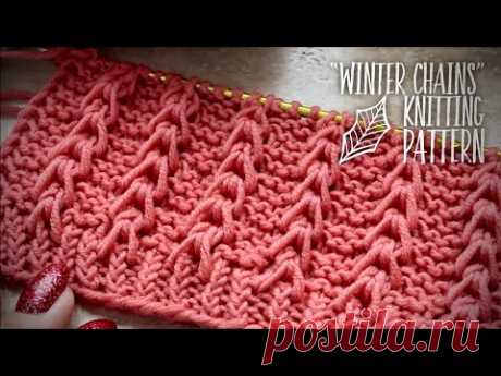 КРАСИВЕЙШИЕ ЦЕПОЧКИ НА ПЛАТОЧНОЙ ВЯЗКЕ: УЗОР ДЛЯ СВИТЕРА 😍 / “WINTER CHAINS” KNITTING PATTERN