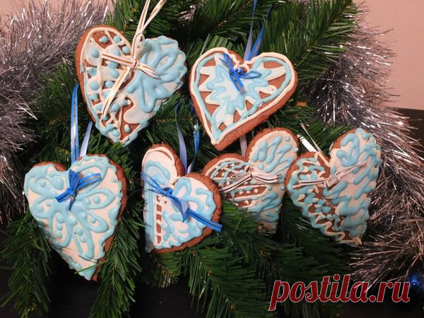 Расписное новогоднее имбирное печенье. / печенье / 7dach.ru