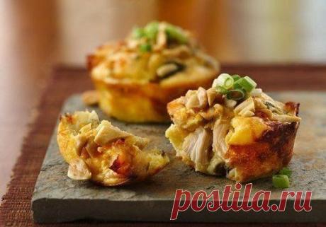 Чудные маффины с овощами и курицей