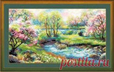 Фабрика Пряжи :: RIOLIS Сотвори сама (Пейзажи) :: №1332 &quot;Царство весны&quot;