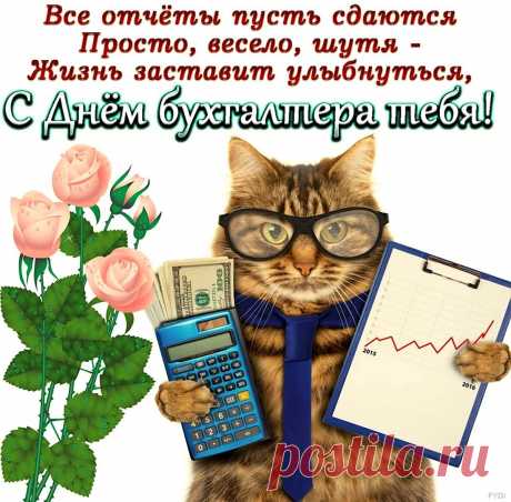 С днем бухгалтера России
Поздравляю вас, друзья,
Быть всегда на позитиве
Желаю много счастья я.