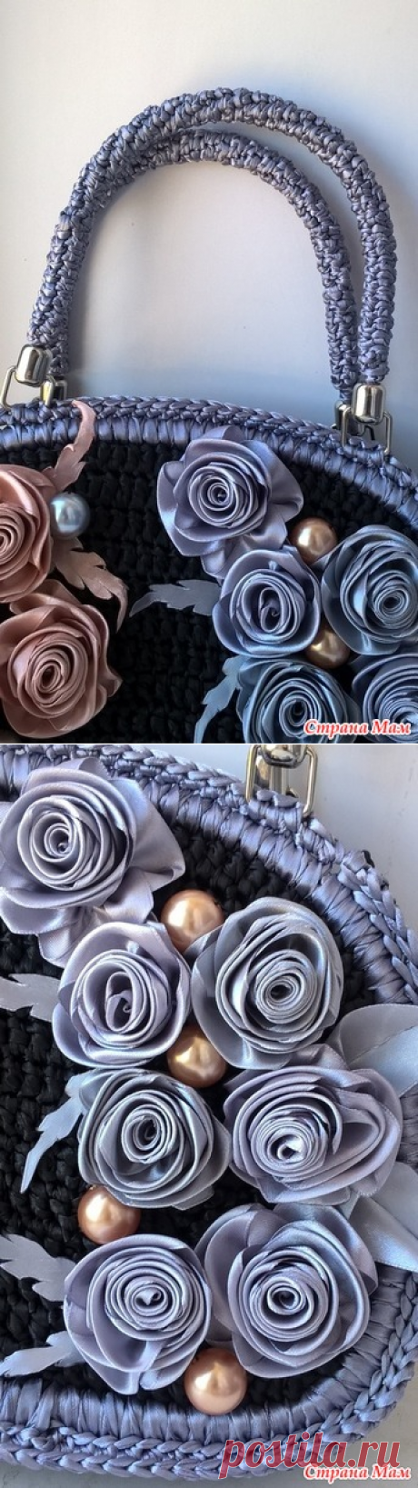 Сумка крючком из атласных лент-Сумерки... или рассвет... решайте сами. - Вязание - Страна Мам