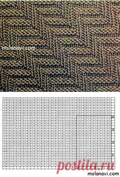 Рельефный узор спицами №85 | Вяжем с Lana Vi