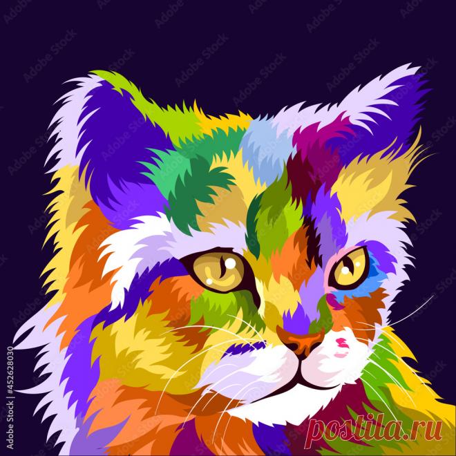 Готовые фотографии, изображения, не требующие уплаты роялти, векторные изображения и видеоролики (Поп-арт кошки)