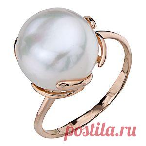 Кольцо из красного(розового) золота 585 пробы с жемчугом