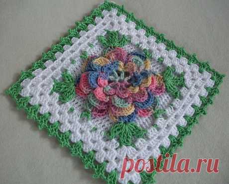 1.Квадратный мотив / Handmade / Вязание крючком / Pinme.ru / Mary