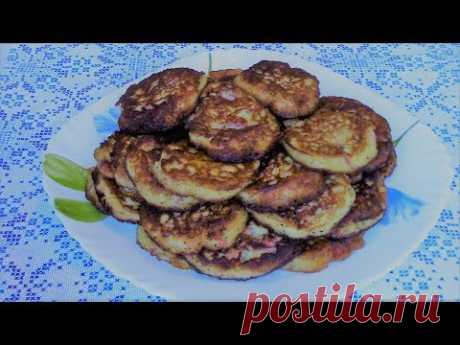 Кабачковые оладьи с сосисками . Как приготовить вкусные оладьи .