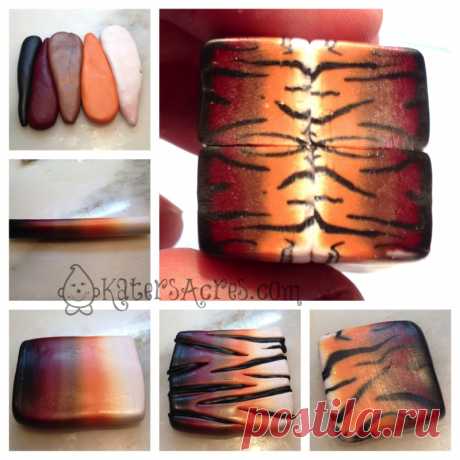 KatersAcres Walk on the WILD Side: Polymer Clay Millefiori Tiger Cane Tutorial