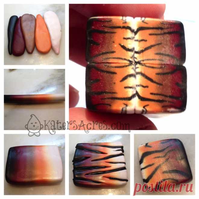 KatersAcres Walk on the WILD Side: Polymer Clay Millefiori Tiger Cane Tutorial