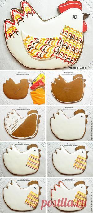 МК: Роспись пряника "Курочка Ряба" с помощью глазури - Ярмарка Мастеров - ручная работа, handmade