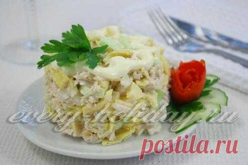 Салат с яичными блинчиками