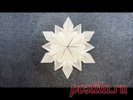 How to make an origami snowflake (Dennis Walker) - YouTube