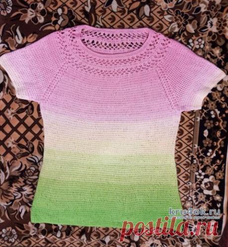 Туника Нежный пион крючком. Работа Ирины Светличной