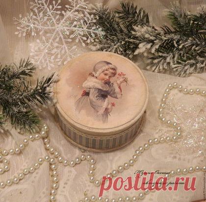 Купить Шкатулка "Зимний букетик" для украшений.Автор Юдина Оксана - винтаж, кружево, шкатулка