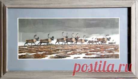 Artist: Morten E. Solberg, American (1935 - ) Title: Caribou Medium: Lithog...: 2 тыс изображений найдено в Яндекс.Картинках
