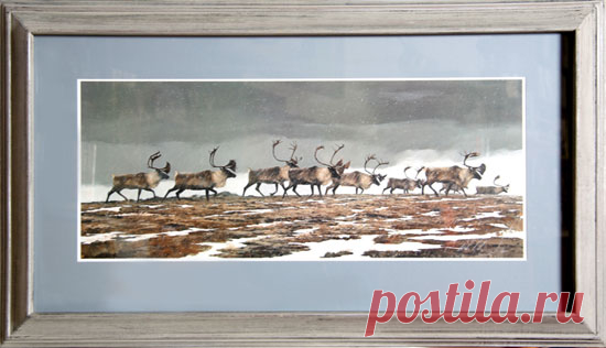 Artist: Morten E. Solberg, American (1935 - ) Title: Caribou Medium: Lithog...: 2 тыс изображений найдено в Яндекс.Картинках