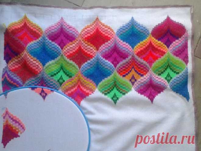 (+1) тема - Вышивка в технике барджелло. | РУКОДЕЛИЕ