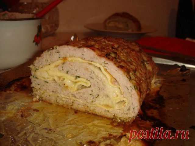 Рулет из фарша с яичными блинчиками | Домашняя кулинария