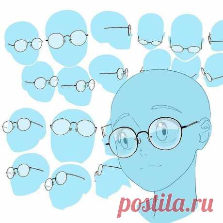Голова. Очки. Разные ракурсы.