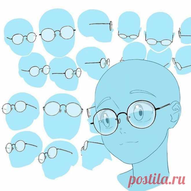Голова. Очки. Разные ракурсы.