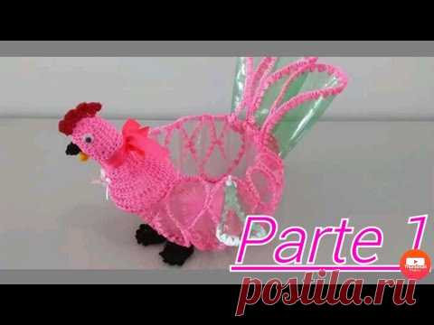 (parte 1)Galinha de croche feita com garrafas pet😍