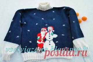 ВСЕ СВЯЗАНО. ROSOMAHA.: Новогодний наследственный свитер с Дедом Морозом. Новый год!