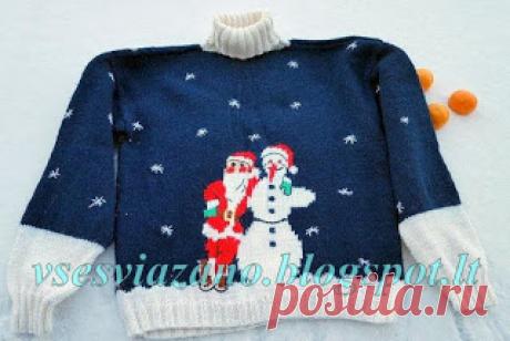 ВСЕ СВЯЗАНО. ROSOMAHA.: Новогодний наследственный свитер с Дедом Морозом. Новый год!