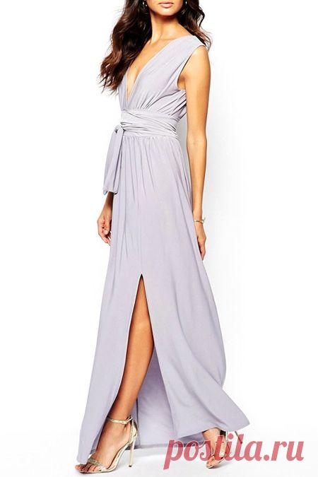 Light Purple Plunging Neck Sleeveless Maxi Dress LIGHT PURPLE: Maxi Dresses | ZAFUL