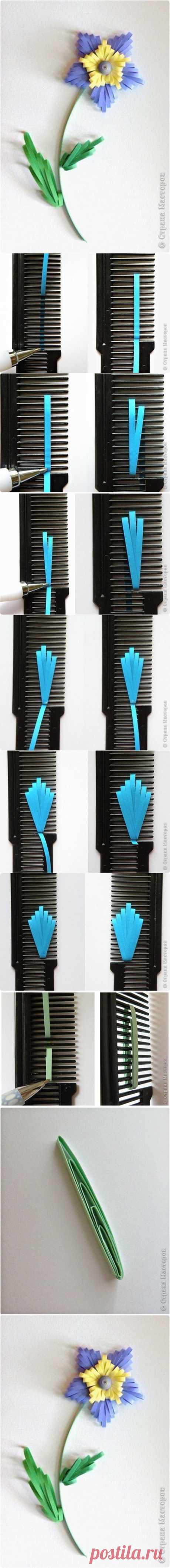 DIY Quilled Flower with Comb | www.FabArtDIY.com