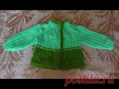 Детская кофта для девочки вязанная спицами - видео урок