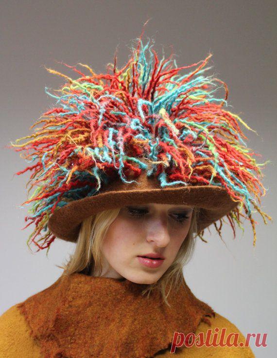 Felt hat " Rainbow verdure" взрыв на макаронной фабрике)