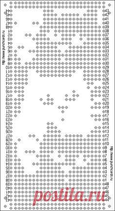 Просмотр рисунка перфокарты с раппортом 24 петли, пересчёт на две фонтуры, печать перфокарты