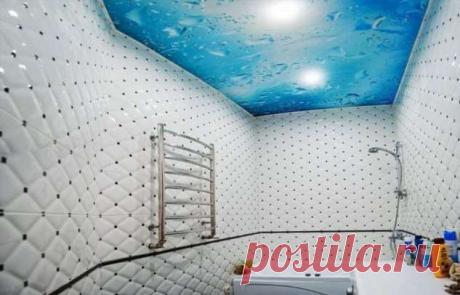 Натяжной потолок в ванной: дизайнерская ересь или отличное решение для дома | Краше Всех