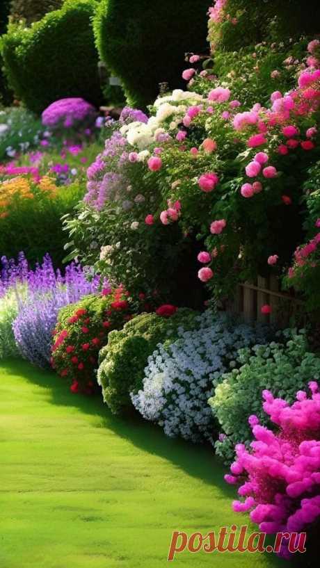 цветник вдоль забора