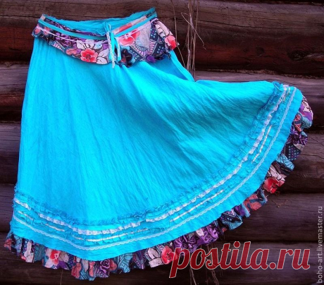 Юбка бохо &quot;Лазурный берег&quot;.