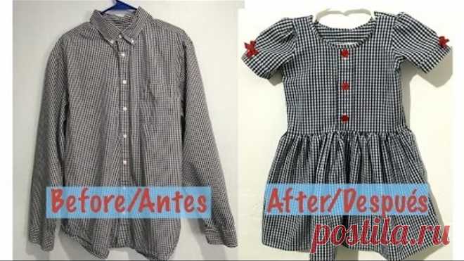 Camisa de Hombre a Vestidito de Niña/Men's Shirt into a Little Dress