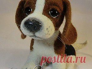 Мастер-класс по валянию щеночка бигля из шерсти - Ярмарка Мастеров - ручная работа, handmade