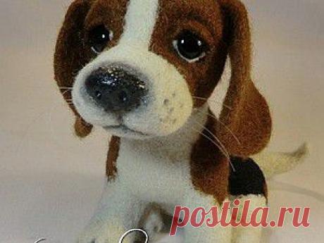 Мастер-класс по валянию щеночка бигля из шерсти - Ярмарка Мастеров - ручная работа, handmade