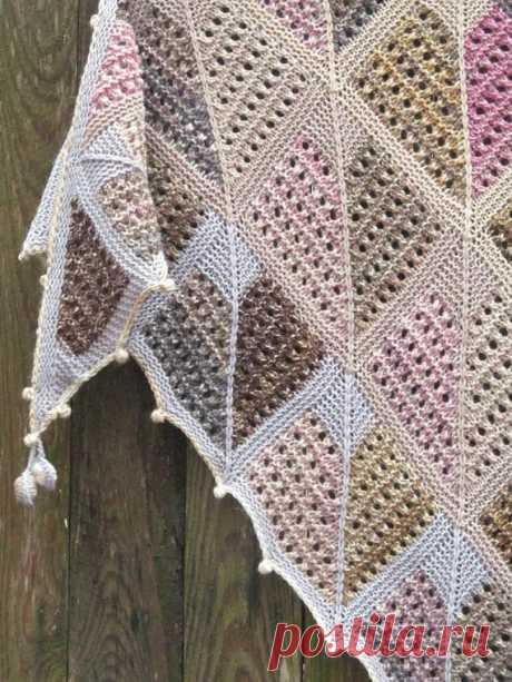 Шаль *Квадраты по диагонали* в технике пэчворк - Klubok - Modnoe Vyazanie.ru.com