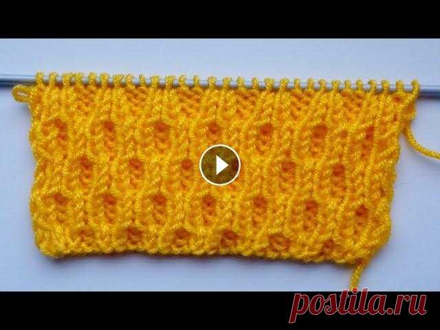 Рельефные узоры спицами. Узор «Ячейки» Узор «Ячейки» не сложный, двухсторонний, получается за чет перекрещивание петель. В рапорте узора 4 петли и 8 рядов. Для образца набираем количество п...