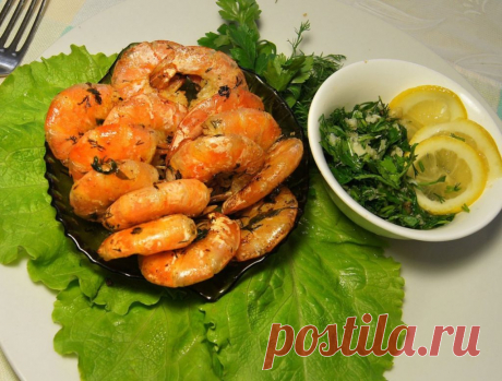 Креветки в чесночном соусе