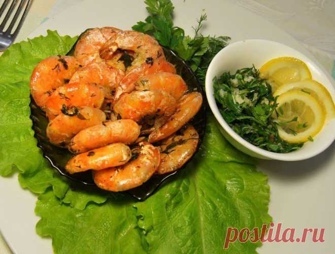 Креветки в чесночном соусе