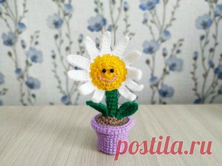 Сувенир к 8 марта. Цветок в горшочке крючком » «Хомяк55» - всё о вязании спицами и крючком